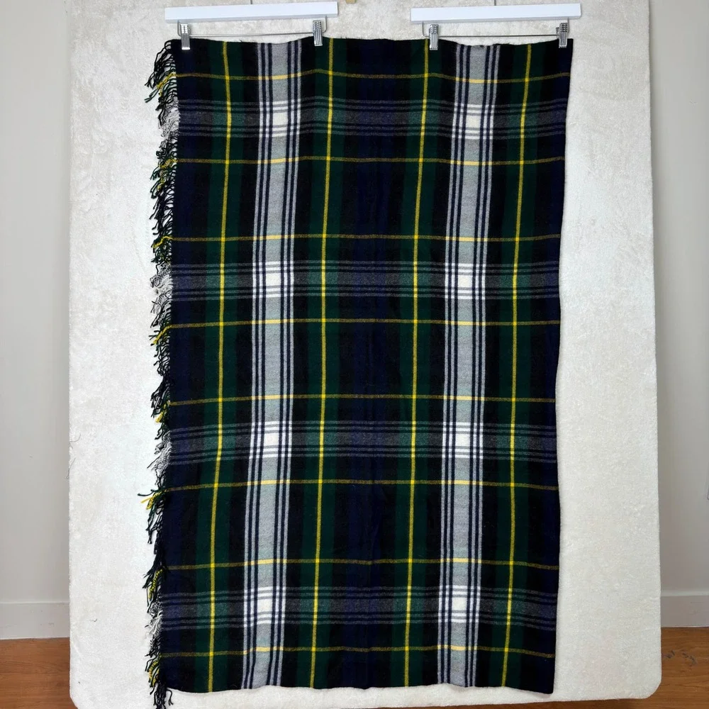Moffat Scotland Cashmere Wool Tartan Plaid Throw Blanket Fringed Heritage Cozy